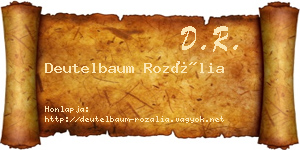 Deutelbaum Rozália névjegykártya